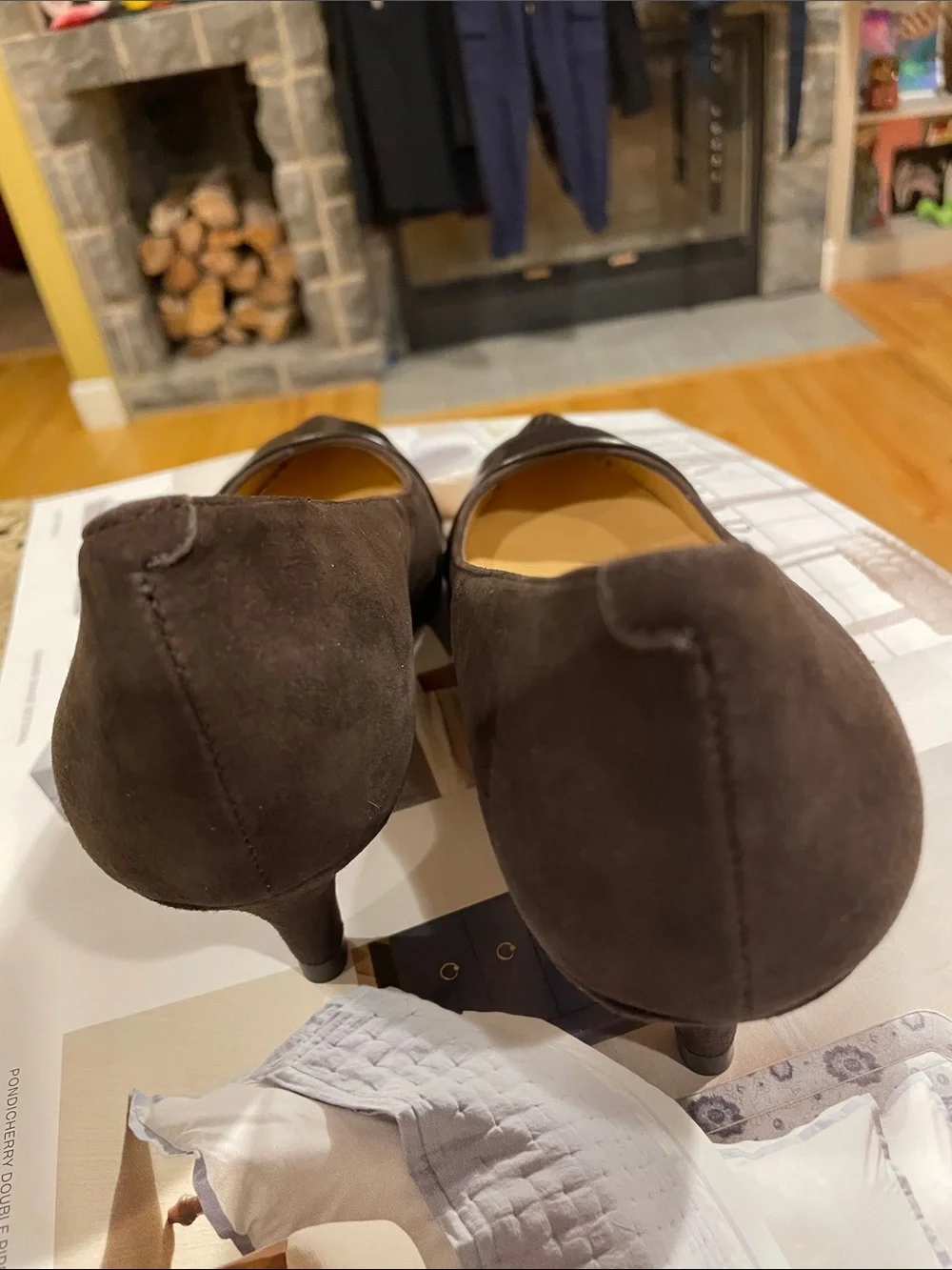 NWOT Talbots Dark Brown Pointed-Toe Genuine Leather & Suede Pumps